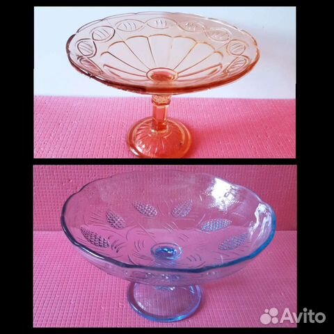 Цветное стекло СССР Вазы д/фруктов