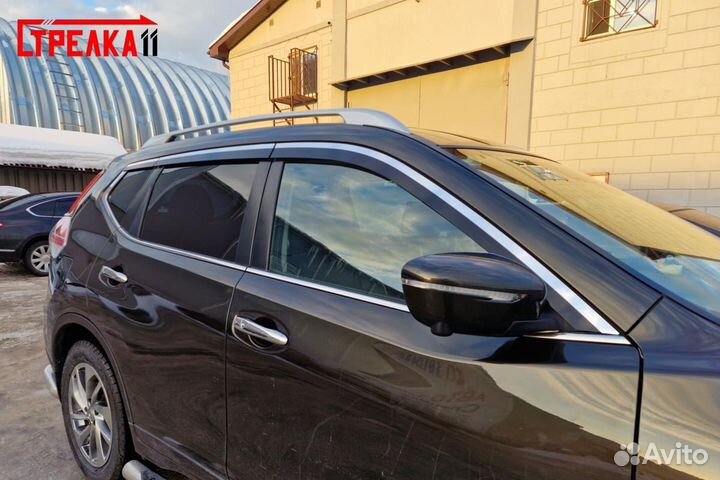 Дефлекторы окон с хромом Nissan X-trail T32