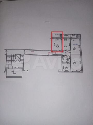 Комната 11,2 м² в 4-к., 1/9 эт.
