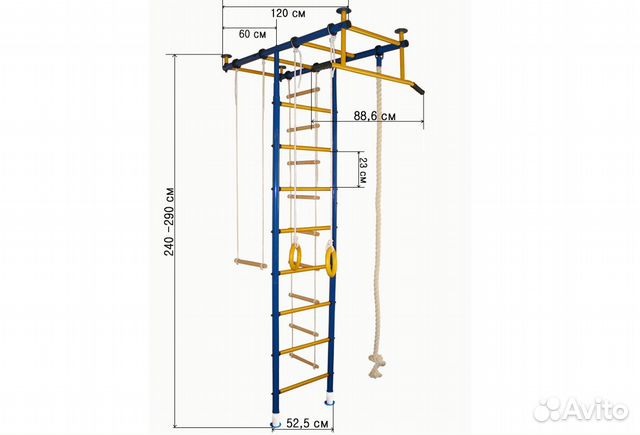 Спортивная детская стенка размеры