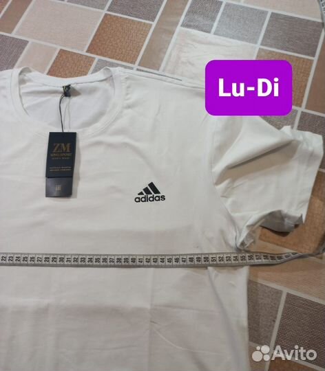 Футболка adidas мужская белая с браком 56 размера