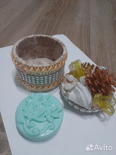 Новогодние шкатулки с мылом ручной работы