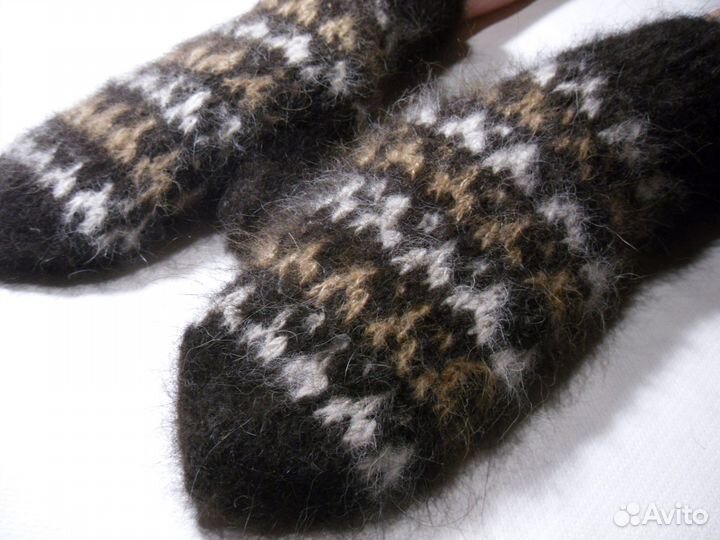 Варежки женские из собачьей шерсти