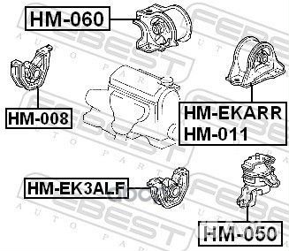 Подушка двигателя правая HM008 Febest