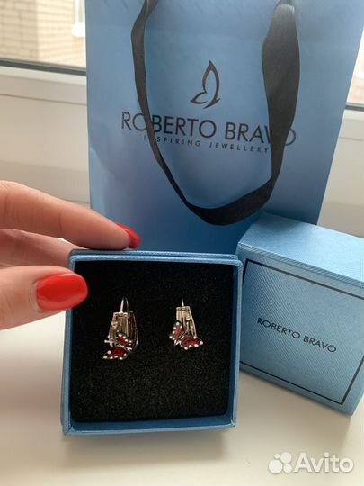 Серьги серебро 925 roberto bravo