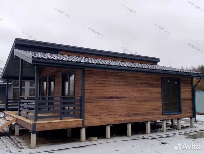 Каркасный дом 9х7м с террасой