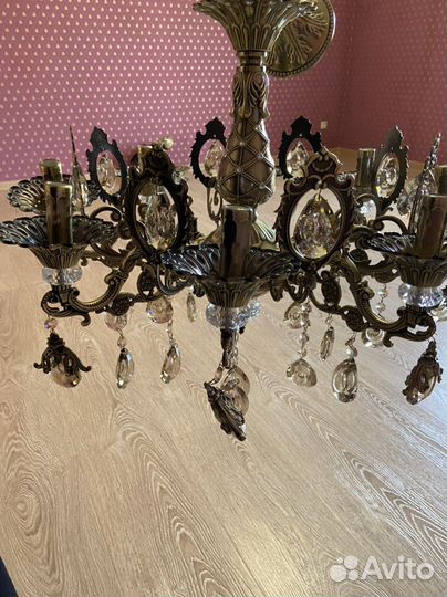 Бронзовая люстра 8 рожковая
