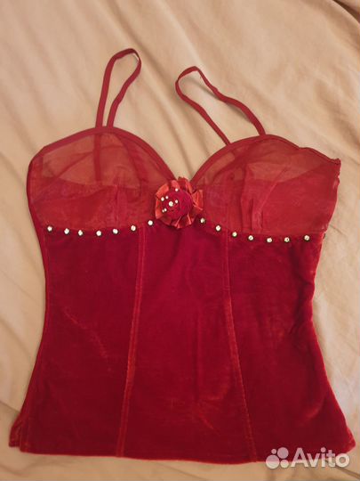 Топ корсет бархатный новый