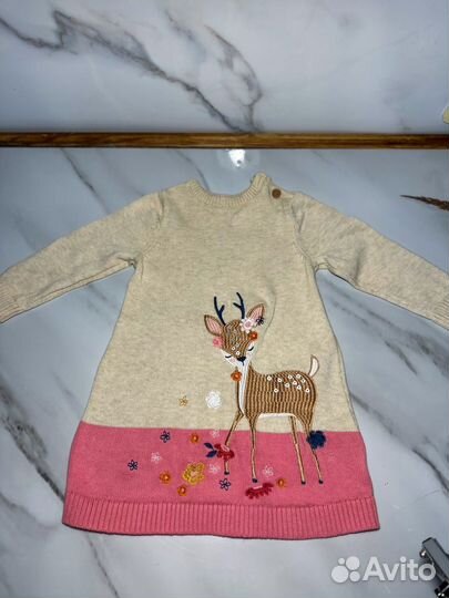 Платье теплое для девочки 80-86 MotherCare