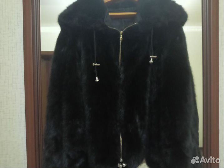 Шуба норковая с капюшоном, автоледи, пончо