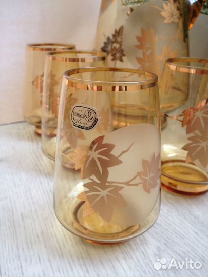 Кувшин со стаканами. Bohemia. Чехословакия