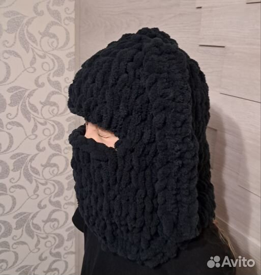 Балаклава вязаная с ушками