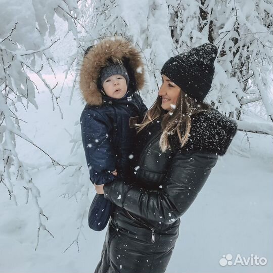 Кожаный пуховик