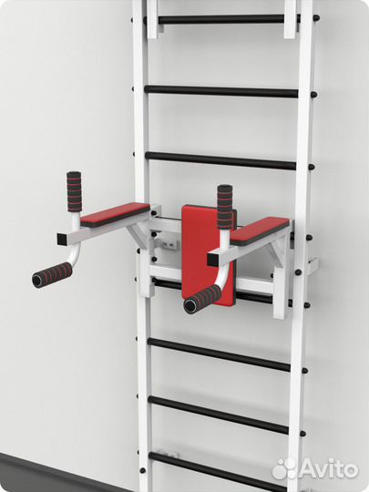 Брусья навесные на шведскую стенку, Красные подуш