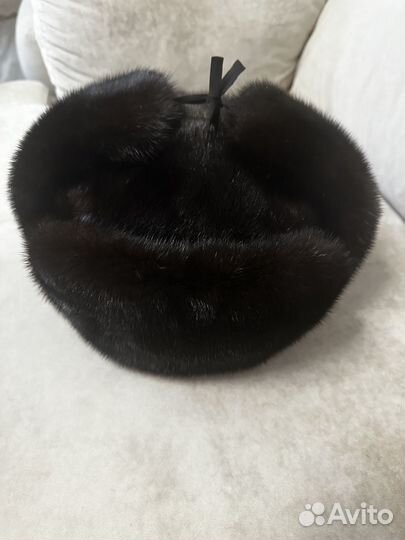 Шапка ушанка норковая