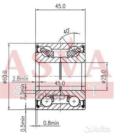 Подшипник ступичный DAC25600045 asva