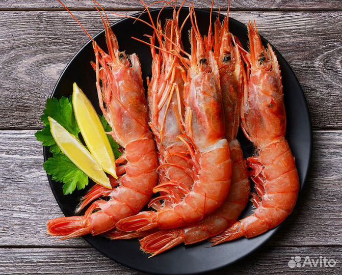 Лангустины креветки с головой крупные