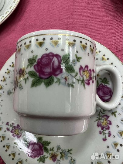 Старинный кофейный набор. 6 шт. фарфор китай