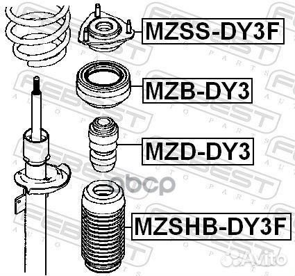 Отбойник амортизатора mazda 2 03-07/demio 02-07