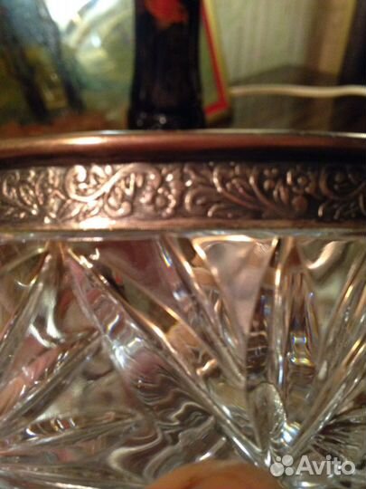 Ваза авторская старинная хрусталь