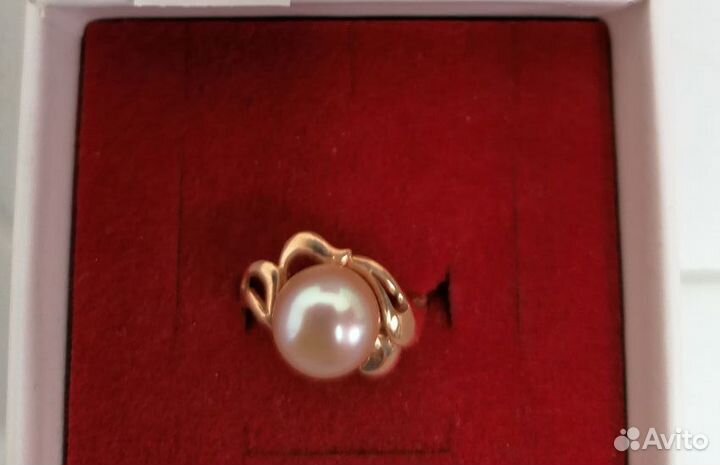 Кольцо сереб. Розовый Жемчуг культ. из коллекции