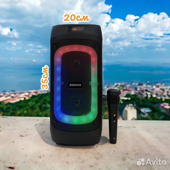 Колонка беспроводная караоке с микрофоном