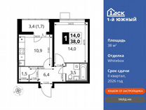 1-к. квартира, 38 м², 11/24 эт.