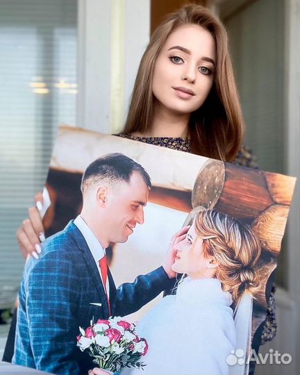 Портрет по фото на холсте