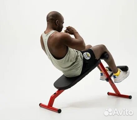 Скамья 2в1 гиперэкстензия и пресс складная красная