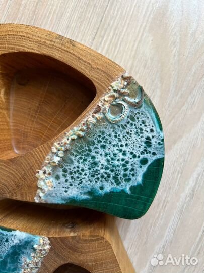 Деревянные подсвечники с эпоксидной смолой