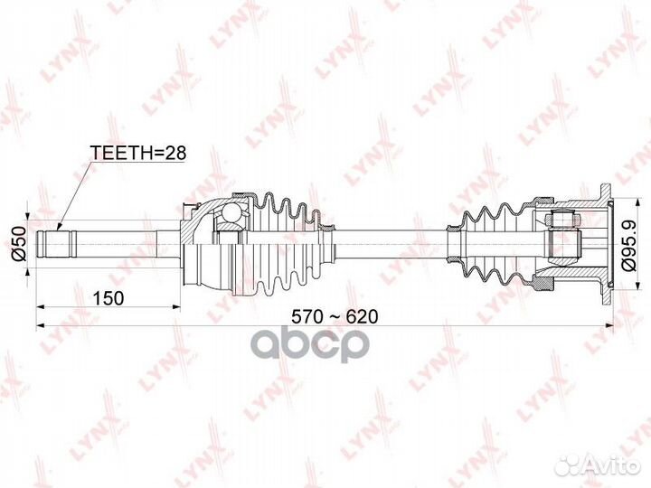 Привод в сборе перед прав/лев CD1101 lynxauto
