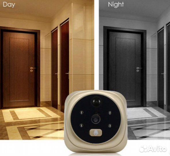Видеоглазок с датчиком движения новый RUS