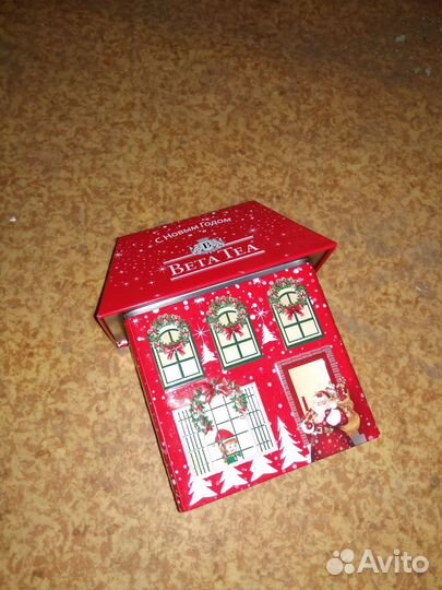 Коробка для чая домик металлическая
