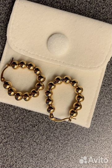 Серьги curiestore позолота 18к