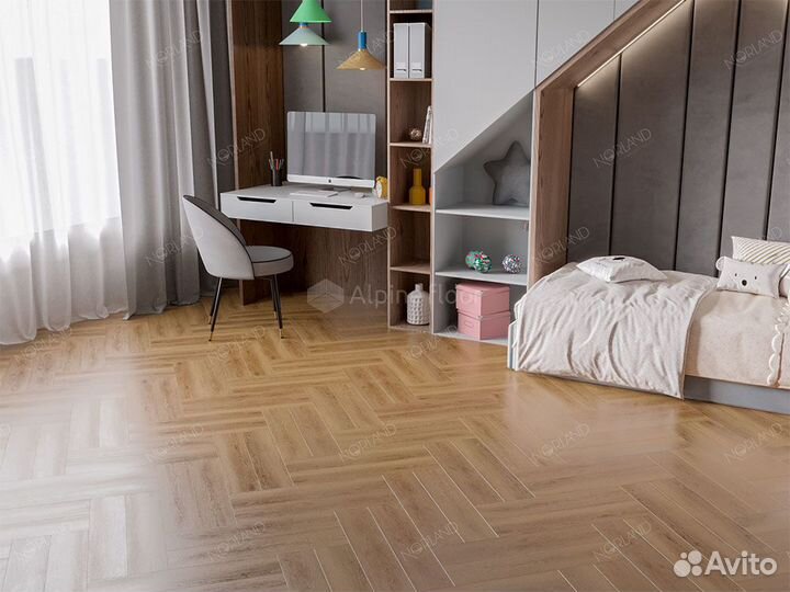 Пвх плитка, кварц виниловый ламинат Norland Lagom Parquet LVT Helig 1034-11