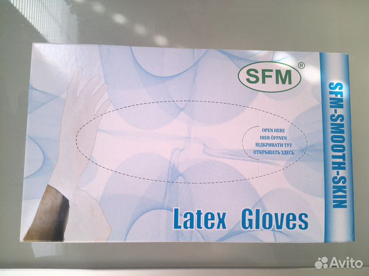 Перчатки латексные SFM размер М 100 шт