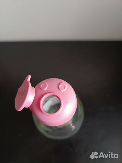 Стеклянная бутылка для воды фламинго