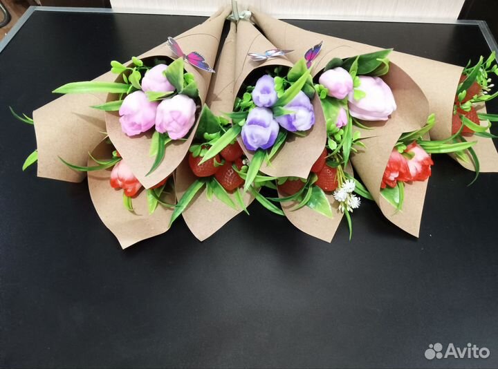 Букет из мыльных роз