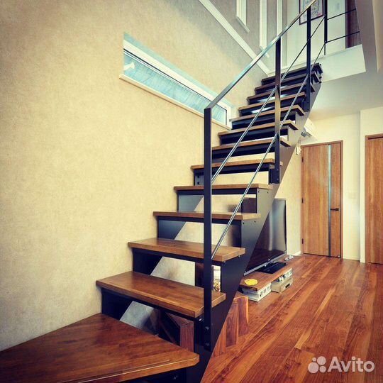 Лестница и перила в стиле лофт