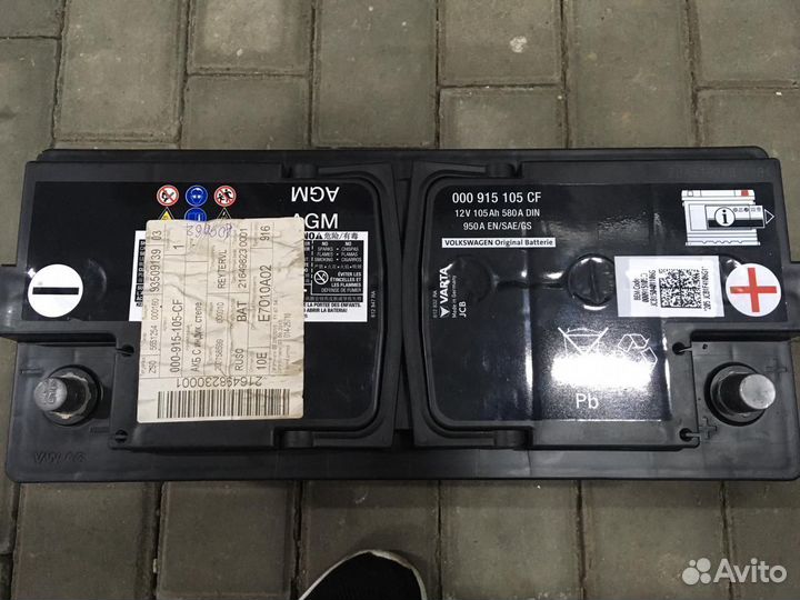 Аккумулятор AGM 105Ah 950A Volkswagen