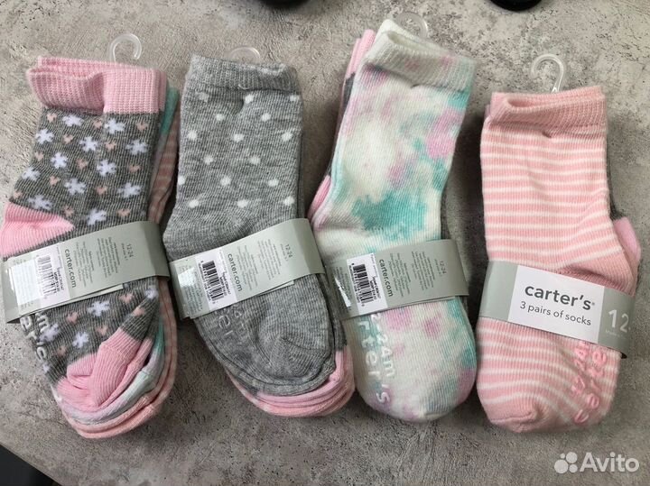 Носки carter's для девочки 1-2 года новые комплект