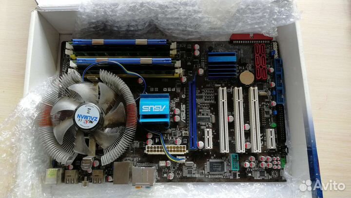 Комплект s775 Asus, 4 ядра, 8gb