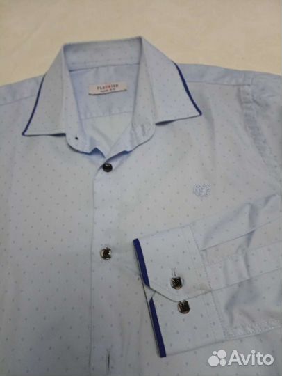 Рубашка школьная голубая