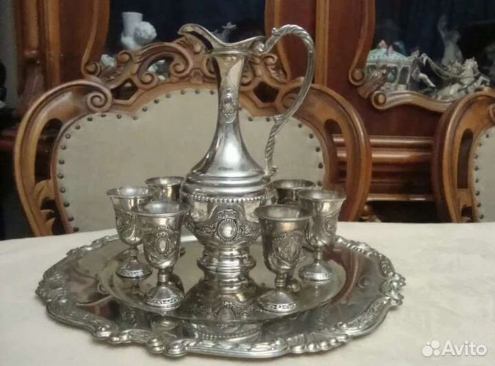 Чайный сервиз кофейники посеребренная посуда