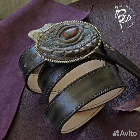 Мужской ремень. Кожа буйвола. Ручная работа