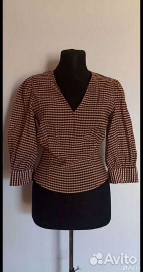 Блузка mango xs с пышными рукавами