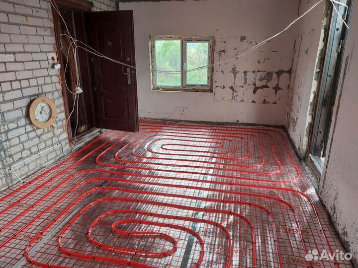 Монтаж теплого пола, отопления, водоснабжения