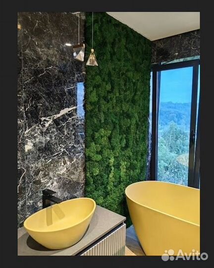 Панно из мха 25х50см для интерьера помещений декор