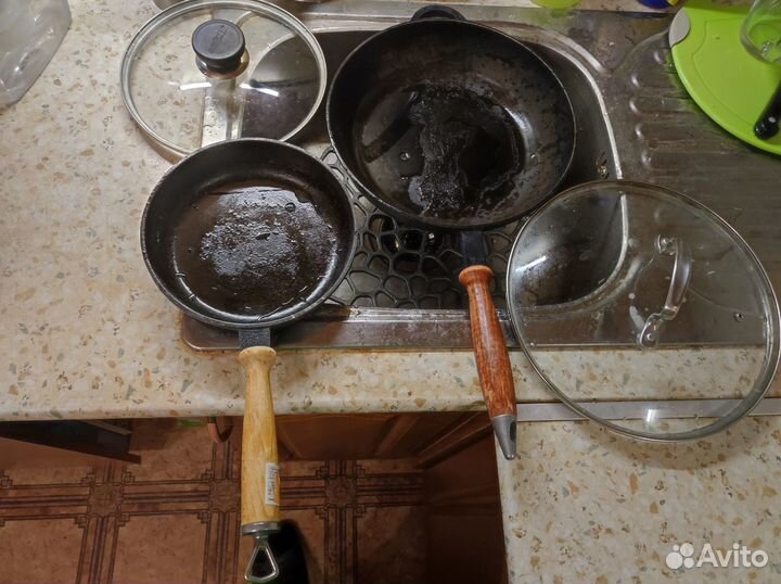 Чугунные сковородки с крышкой
