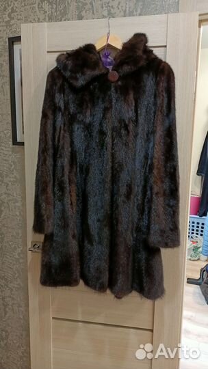 Шуба норковая 48 50 с капюшоном